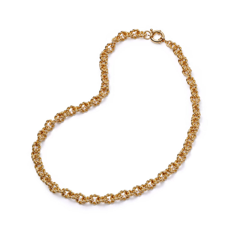 Polly Vintage Rope Chain Necklace 18ct Gold Plate