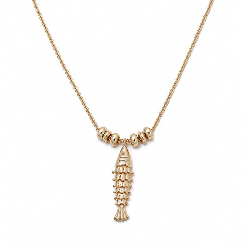 Polly Tidal Fish Chain Necklace 18ct Gold Plate