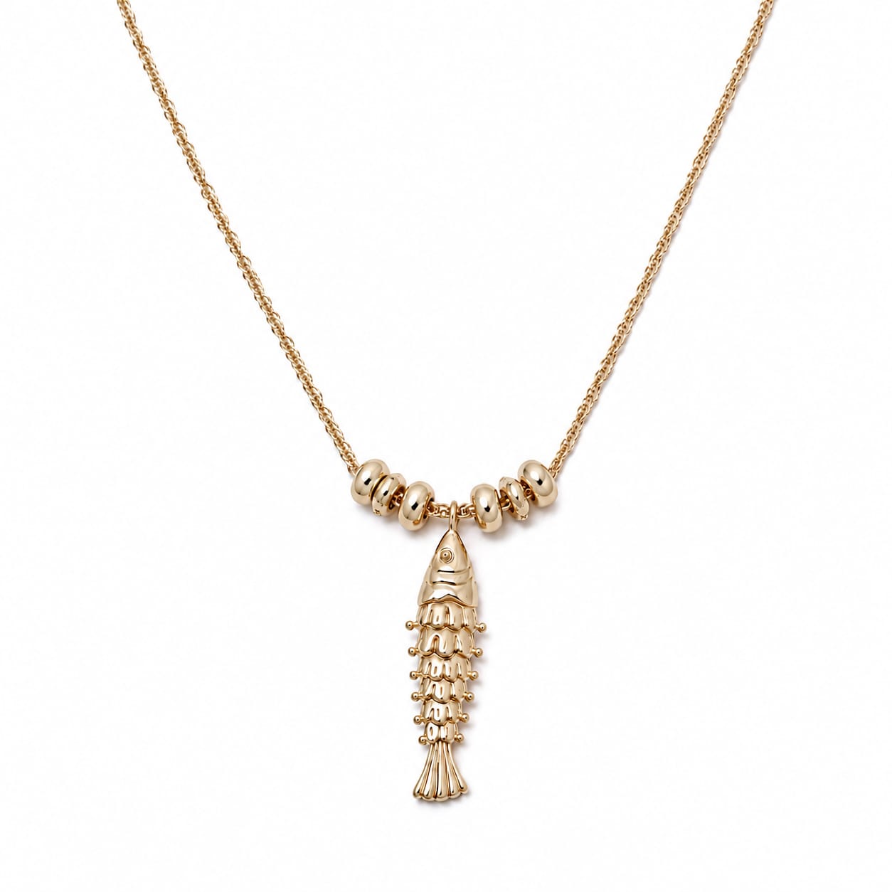 Polly Tidal Fish Chain Necklace 18ct Gold Plate