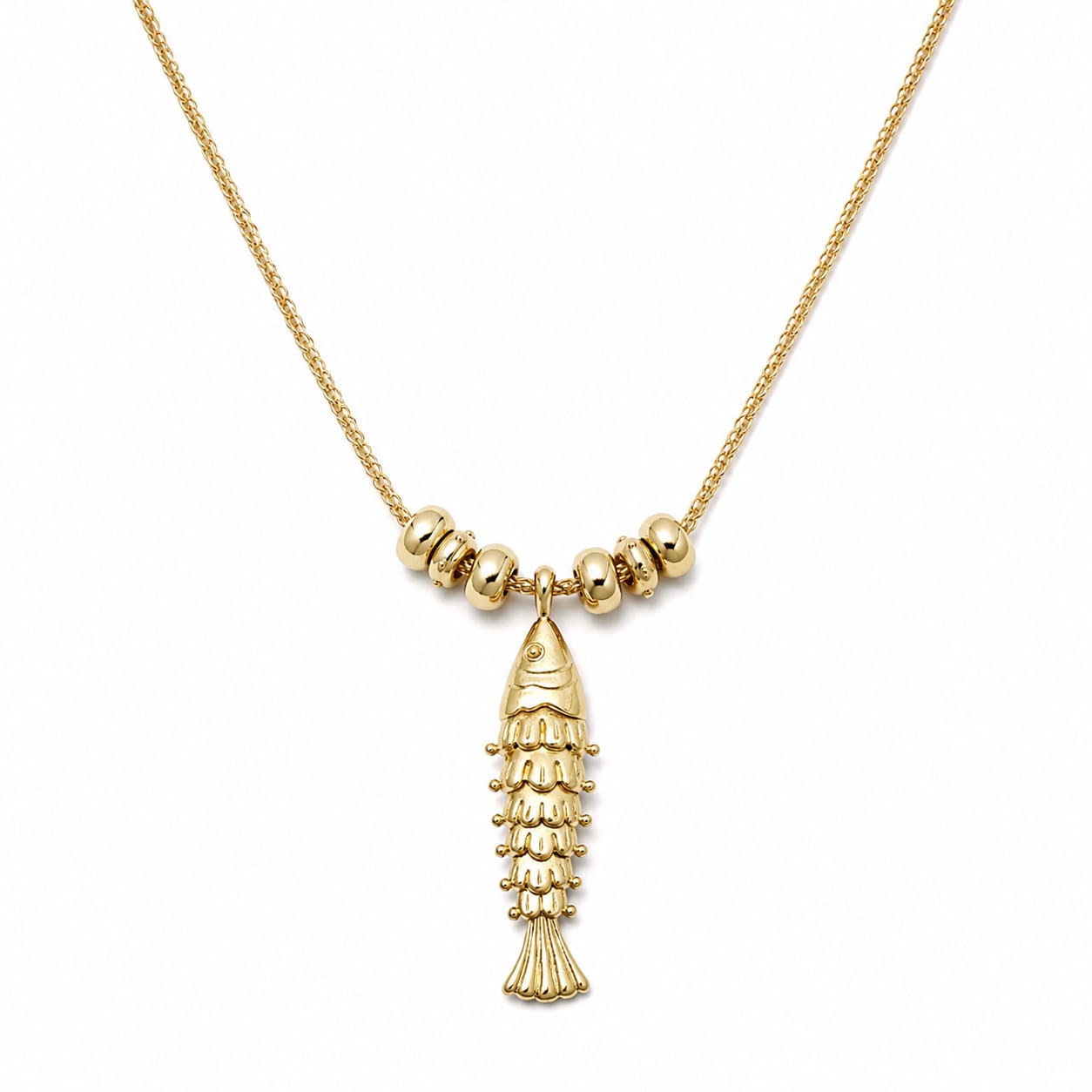 Polly Tidal Fish Chain Necklace 18ct Gold Plate