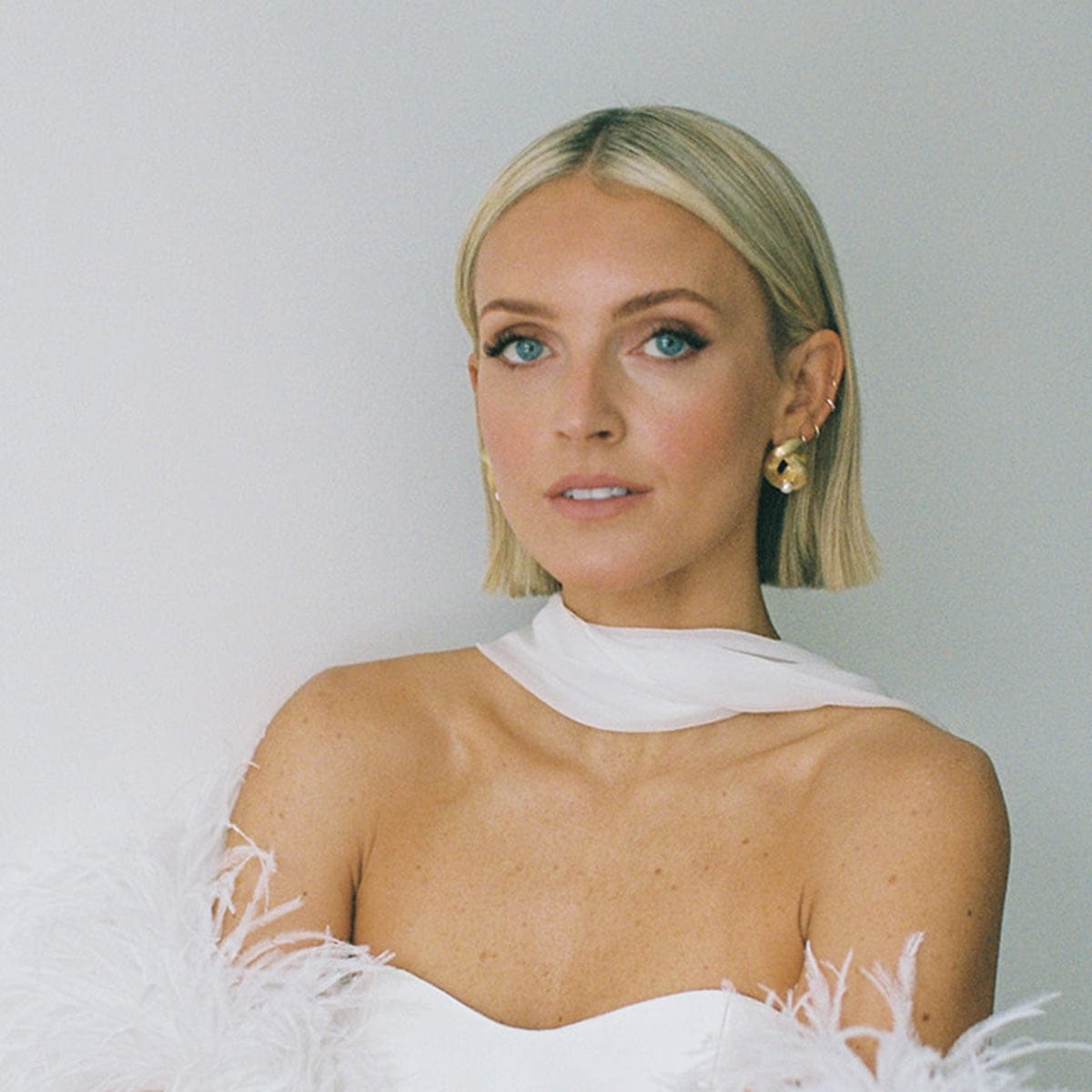 Polly Ties The Knot Pearl Stud Earrings 18ct Gold Plate