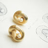 Polly Ties The Knot Pearl Stud Earrings 18ct Gold Plate