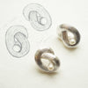 Polly Ties The Knot Pearl Stud Earrings Silver Plate