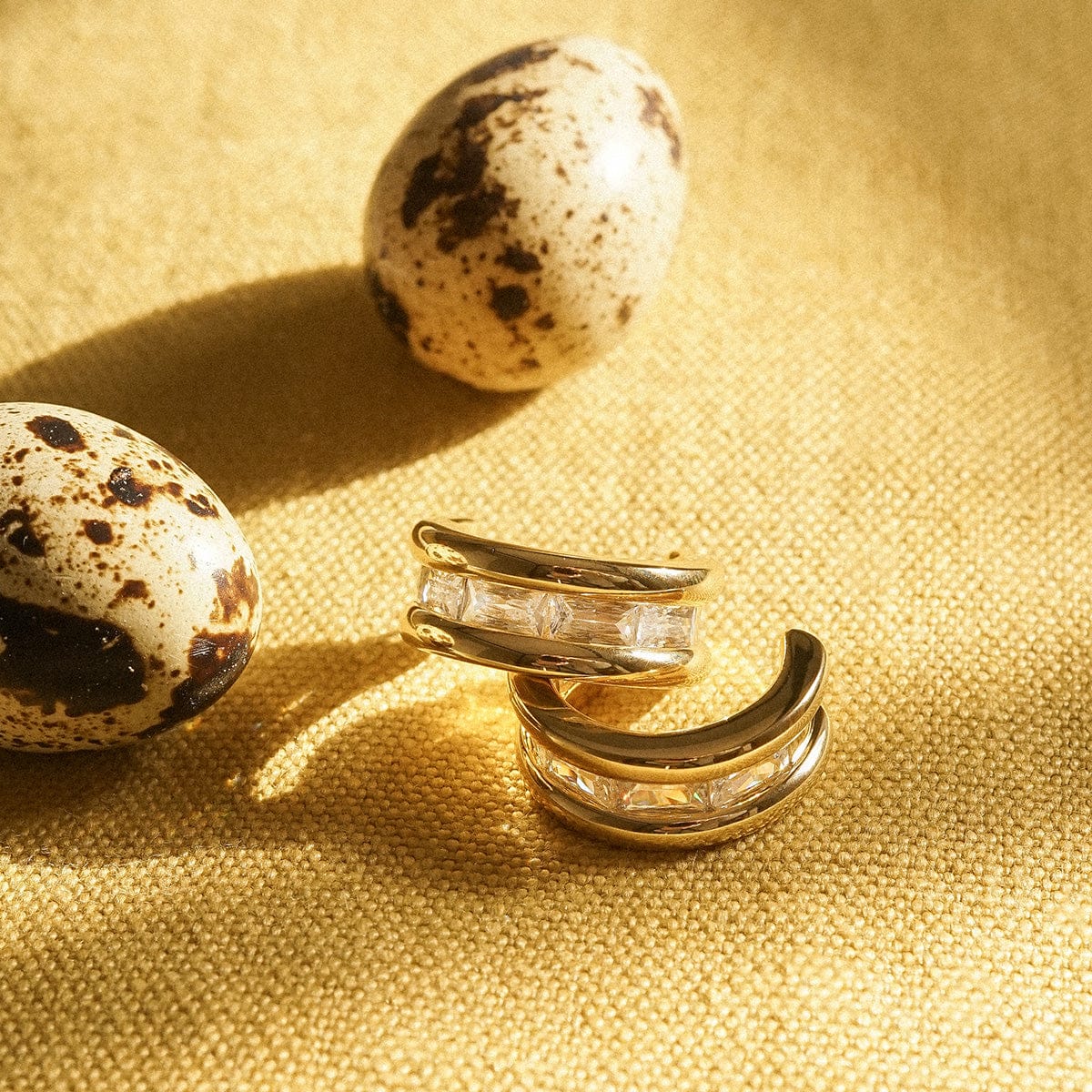 Polly Crystal Maxi Hoop Earrings 18ct Gold Plate