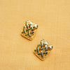 Polly Woven Square Stud Earrings 18ct Gold Plate