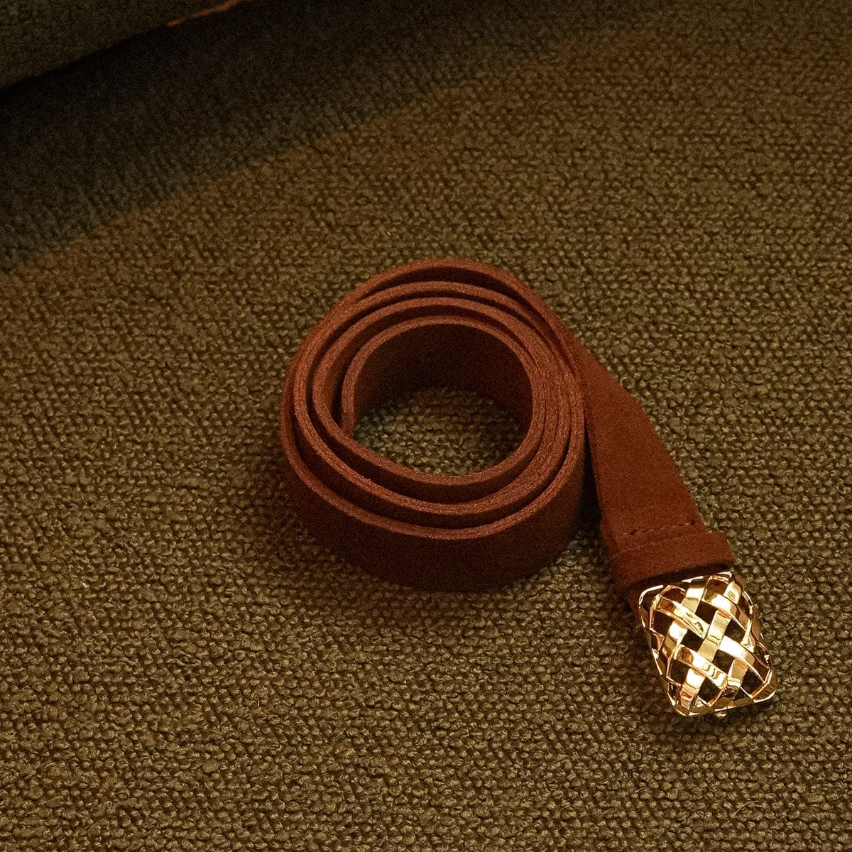 Polly Woven Suede Look 18ct Gold Plate