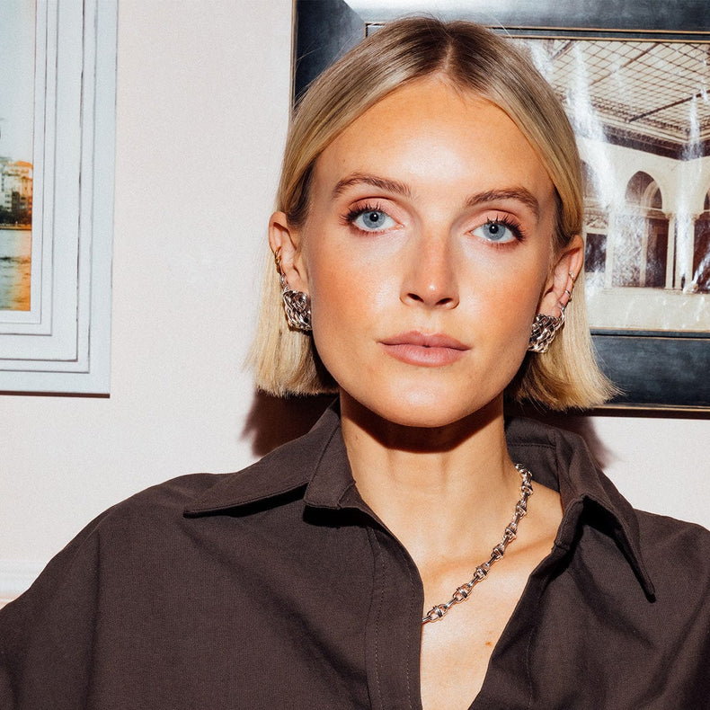 Polly Woven Suede Look Silver Plate