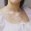 Diamond Disc Chain Necklace Silver Plate
