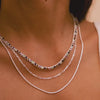 Plum Gemstone Tennis Necklace Silver Plate