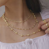 Square Bead Chain Necklace 18ct Gold Plate