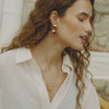 Red Jasper Organic Double Drop Earrings 18ct Gold Plate