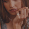 Free People Nellie Triple Champagne Stone Ring Silver Plate