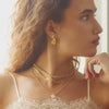 Moonstone Claw Stud Earrings 18ct Gold Plate