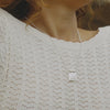 Strata Square Pendant Necklace Silver Plate