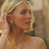 Polly Oversized Woven Square Stud Earrings 18ct Gold Plate
