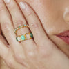 Mixed Gemstone Tennis Ring 18ct Gold Plate