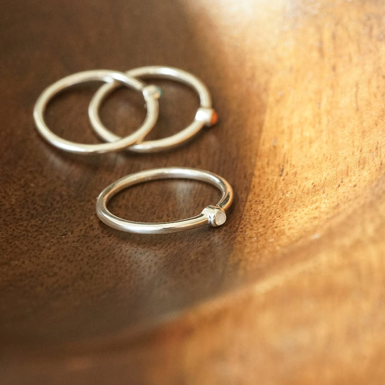 Rainbow Moonstone Healing Stone Ring Sterling Silver