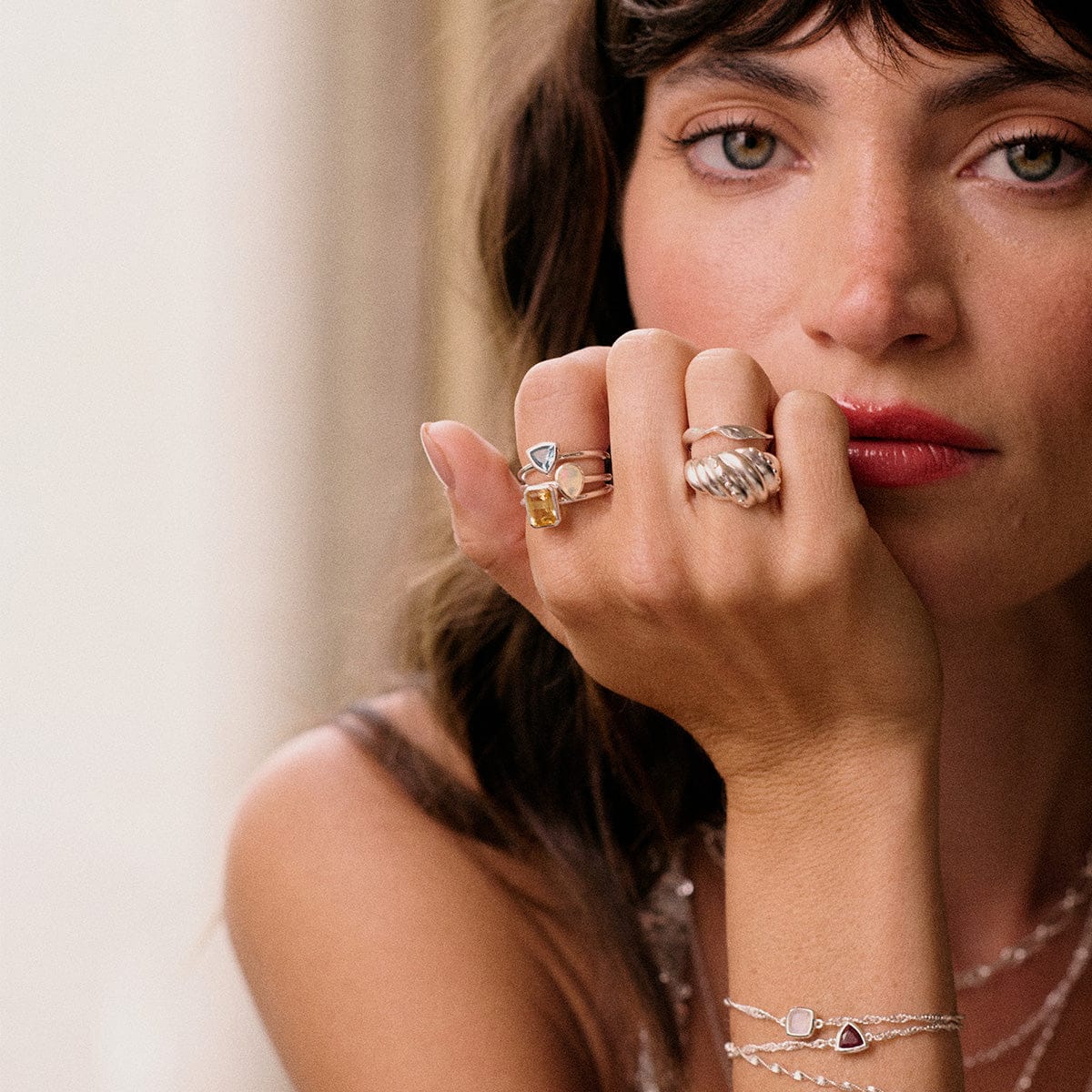 Moonstone June Birthstone Charm Bracelet Sterling Silver