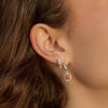 Red Coral Healing Stone Charm Earrings Sterling Silver
