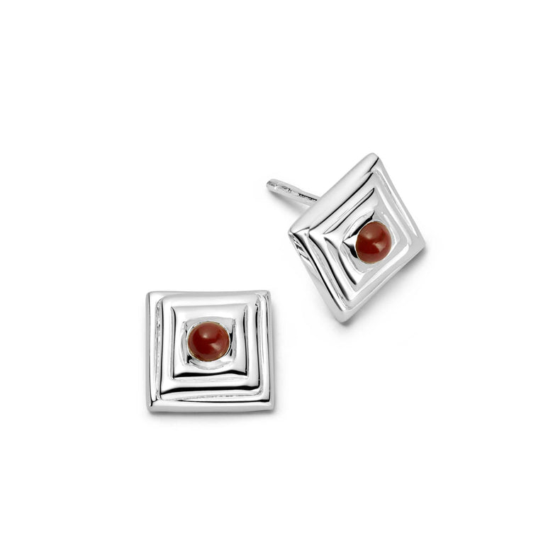 Red Jasper Mini Square Stud Earrings Sterling Silver recommended