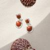 Red Jasper Organic Double Drop Earrings Silver Plate