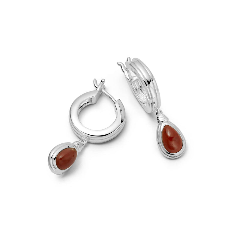 Red Jasper Pear Drop Earrings Sterling Silver recommended