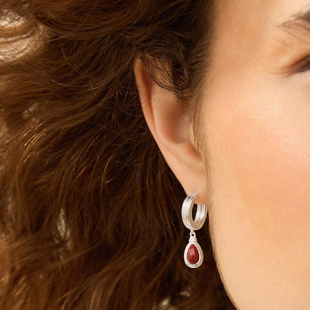 Red Jasper Pear Drop Earrings Sterling Silver recommended