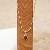 Red Jasper Pear Necklace 18ct Gold Plate