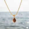 Red Jasper Pear Necklace 18ct Gold Plate