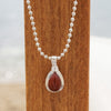 Red Jasper Pear Necklace Sterling Silver