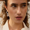 Red Jasper Square Chubby Hoop Earrings Silver Plate