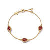Red Jasper Triple Pear Bracelet 18ct Gold Plate