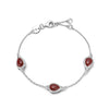Red Jasper Triple Pear Bracelet Sterling Silver