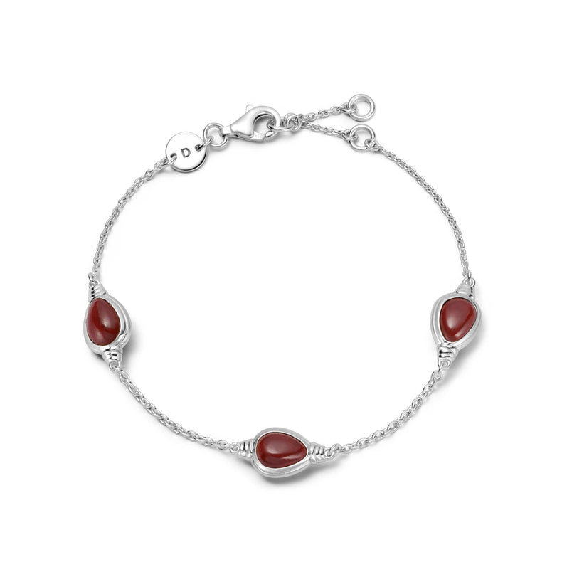 Red Jasper Triple Pear Bracelet Sterling Silver recommended
