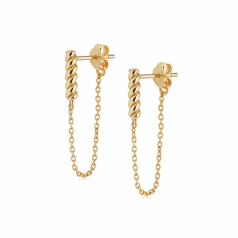Rope And Chain Drop Earrings 18ct Gold Plate recommended