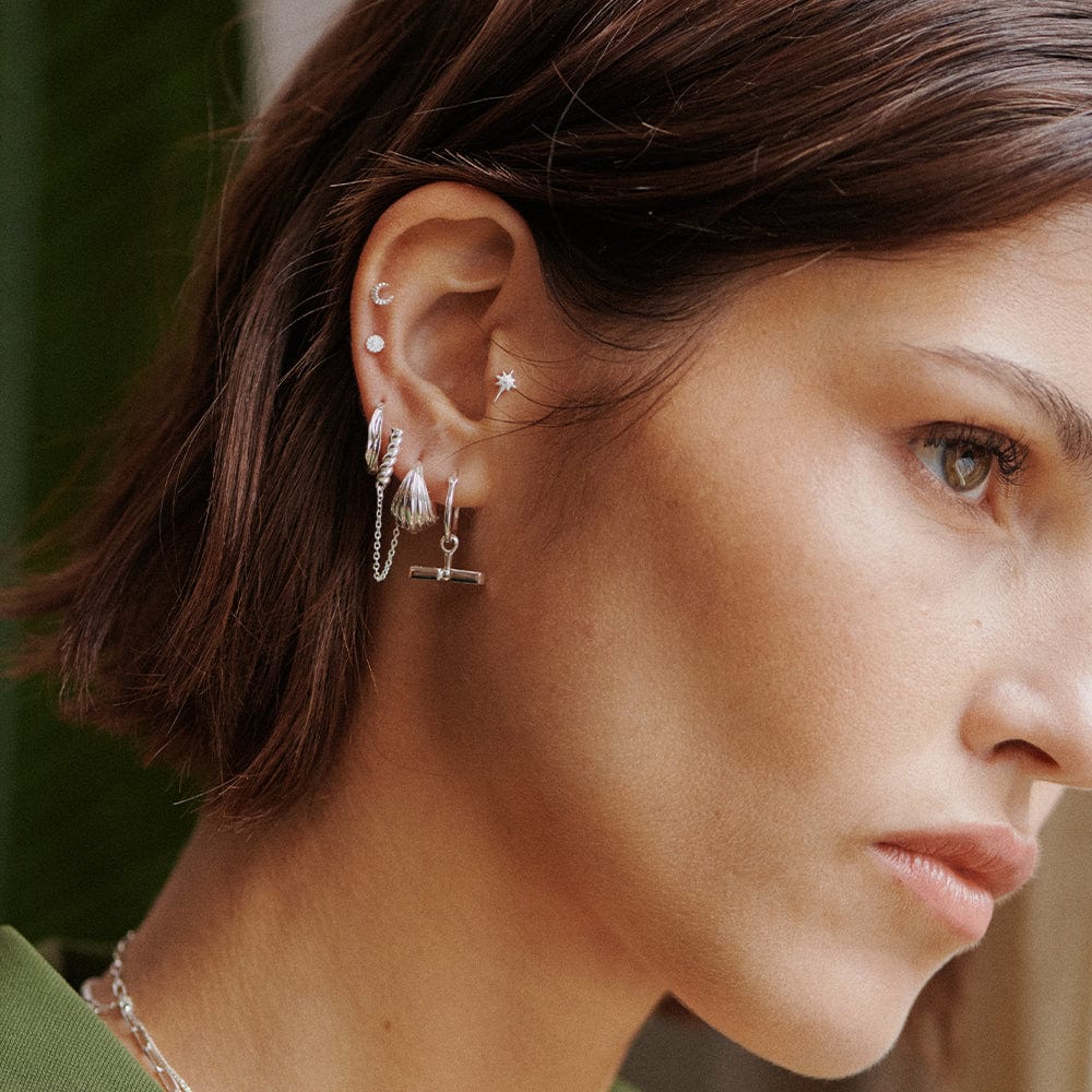 Ladies stud earrings in 14K rose gold with rubies Ladies stud earrings in 14K rose gold with rubies