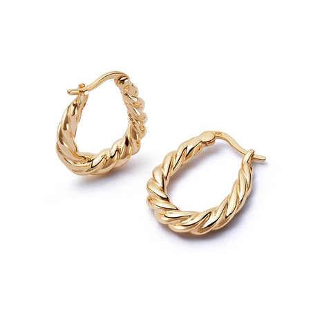 Rope Creole Hoop Earrings 18ct Gold Plate recommended