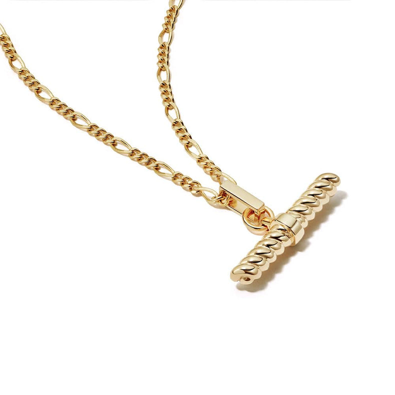 Rope T Bar Necklace 18ct Gold Plate