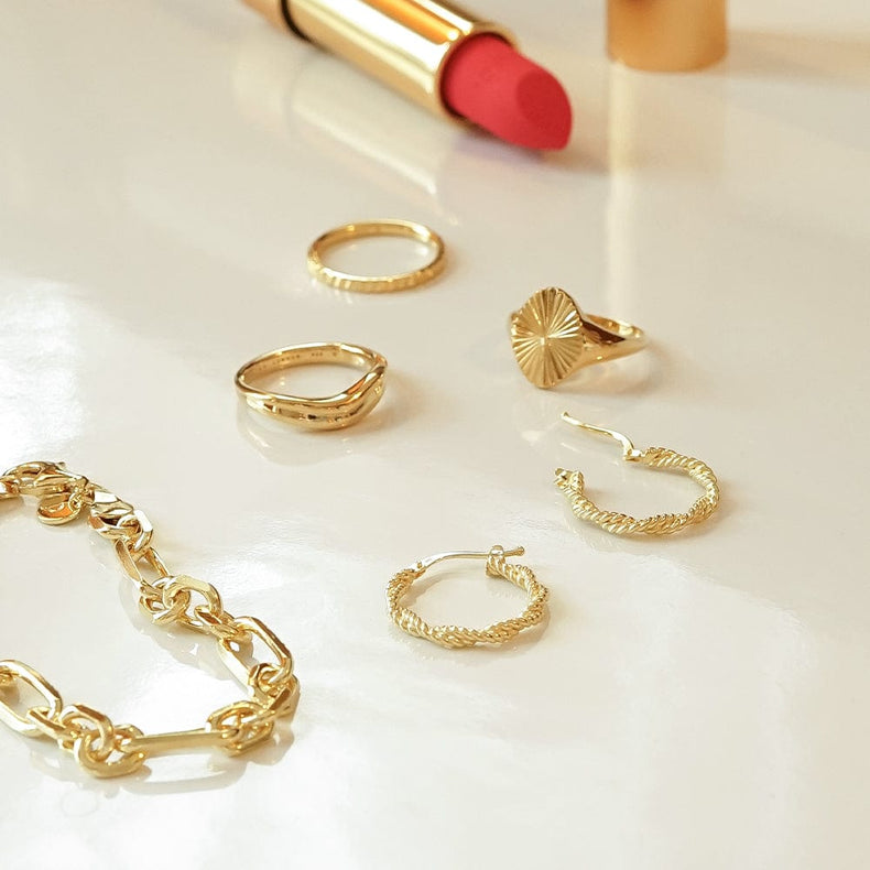 Rope Twist Earring Stack 18ct Gold Plate