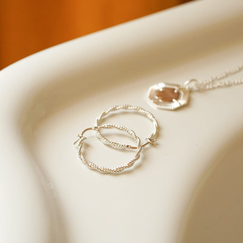 Rope Twist Earring Stack Sterling Silver