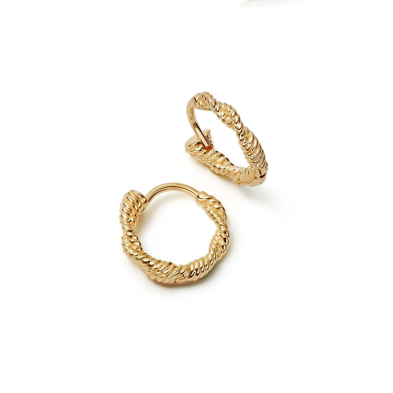 Rope Twist Huggie Hoop Earrings 18ct Gold Plate recommended