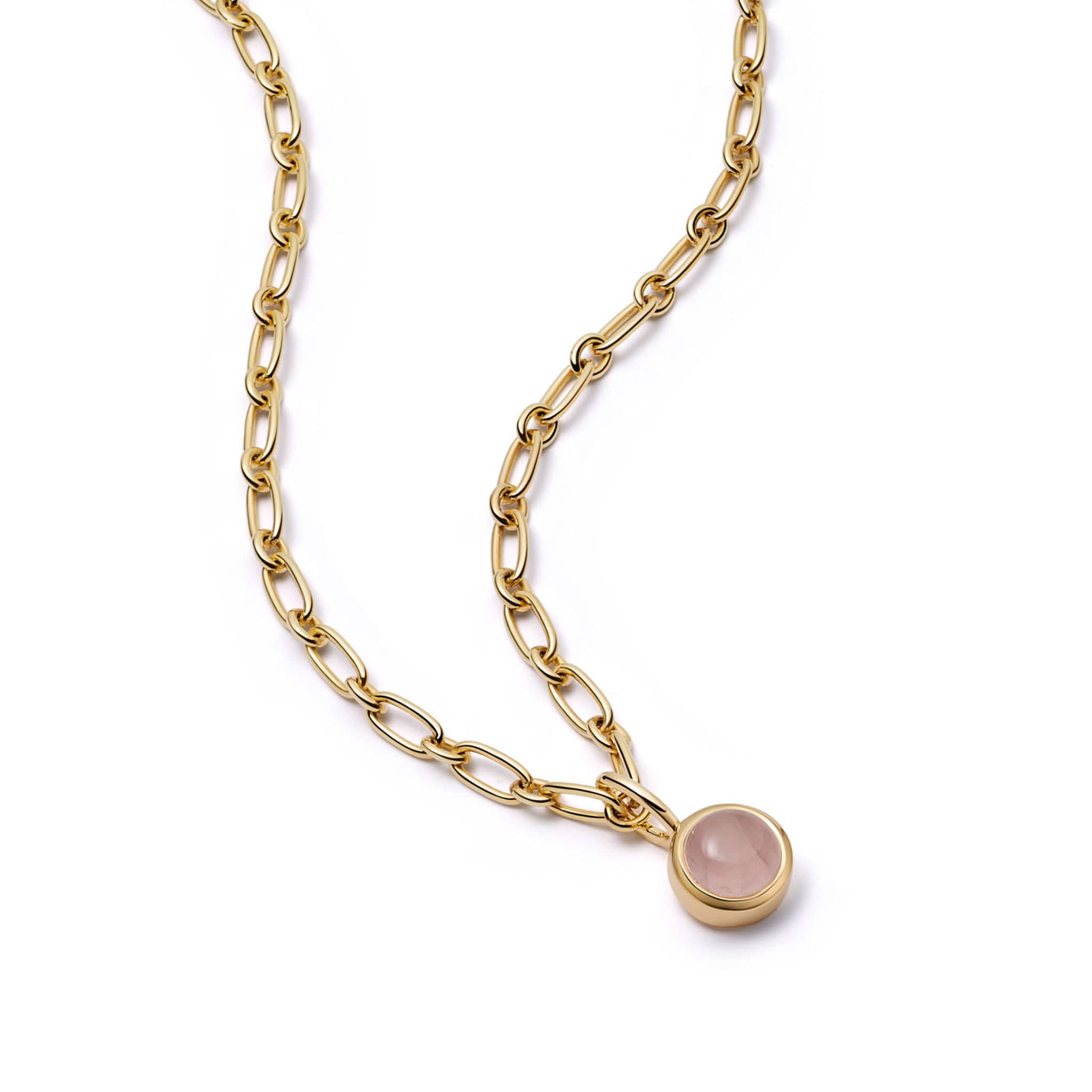 値段交渉可】Gold Daisy Rose Quartz Necklace｜ファッション