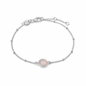 Rose Quartz Healing Stone Bobble Bracelet Sterling Silver recommended