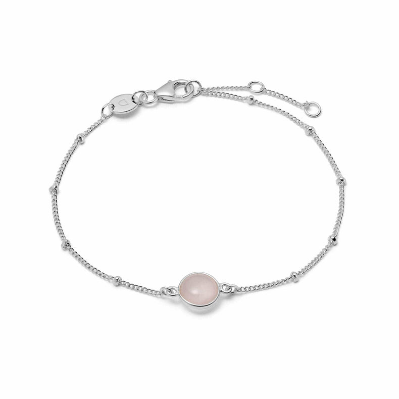 Rose Quartz Healing Stone Bobble Bracelet Sterling Silver recommended