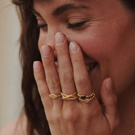 Rose Quartz Healing Stone Bobble Ring 18ct Gold Plate recommended