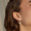Rose Quartz Healing Stone Charm Earrings Sterling Silver