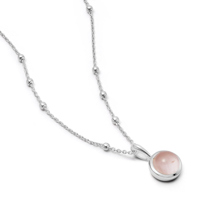 Rose Quartz Healing Stone Necklace Sterling Silver