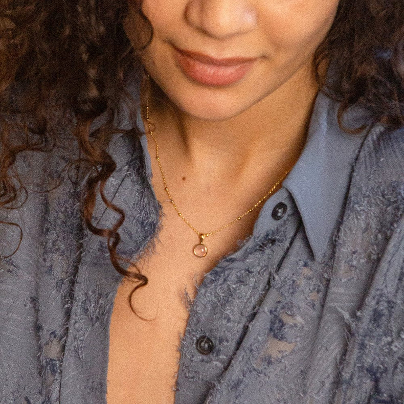 Rose Quartz Layering Set 18ct Gold Plate