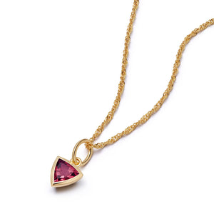 Ruby July Birthstone Charm Necklace 18ct Gold Plate recommended