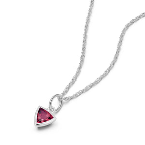 Ruby July Birthstone Charm Necklace Sterling Silver recommended